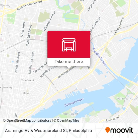 Aramingo Av & Westmoreland St map