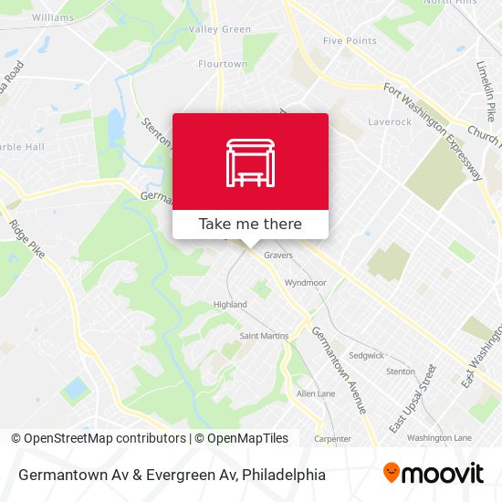 Mapa de Germantown Av & Evergreen Av