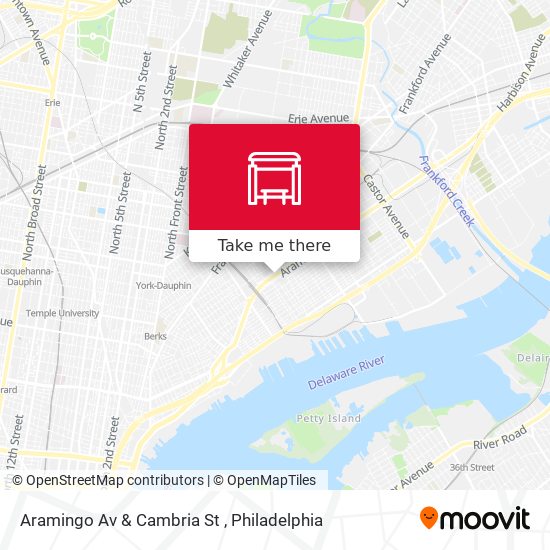 Aramingo Av & Cambria St map