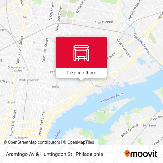 Aramingo Av & Huntingdon St map