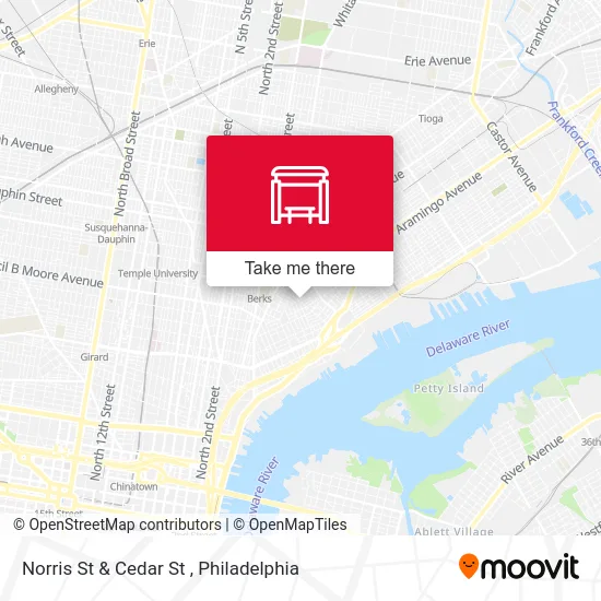 Norris St & Cedar St map