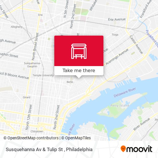Susquehanna Av & Tulip St map