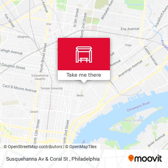 Susquehanna Av & Coral St map