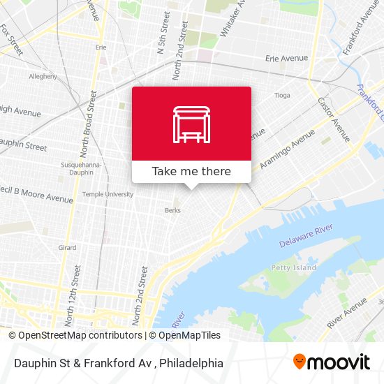Dauphin St & Frankford Av map