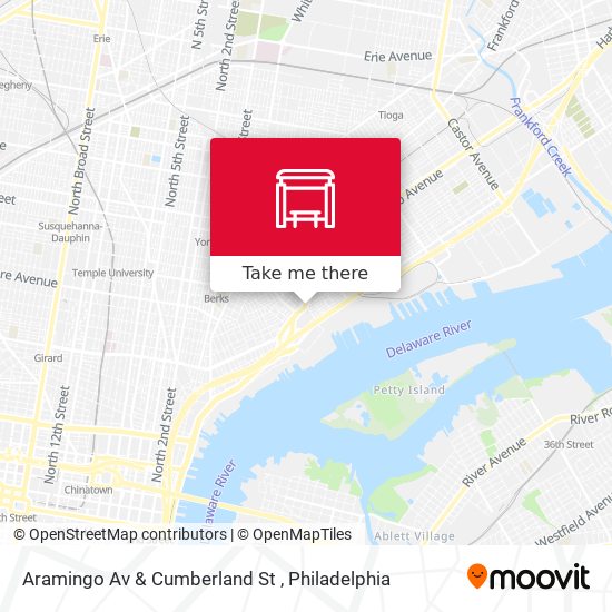 Aramingo Av & Cumberland St map