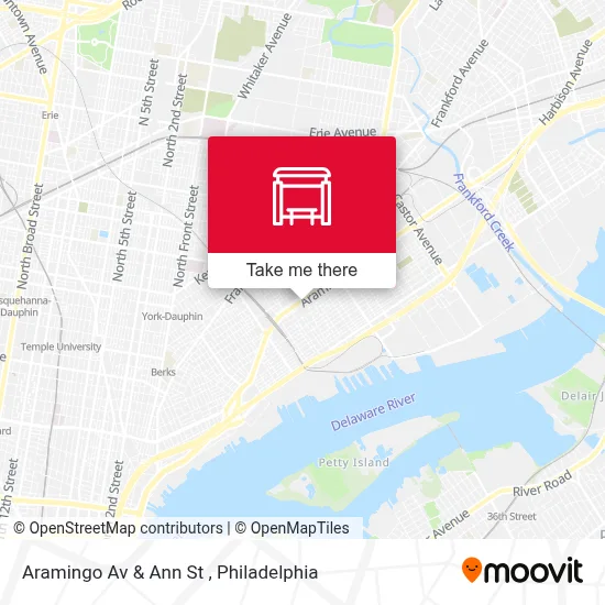 Aramingo Av & Ann St map