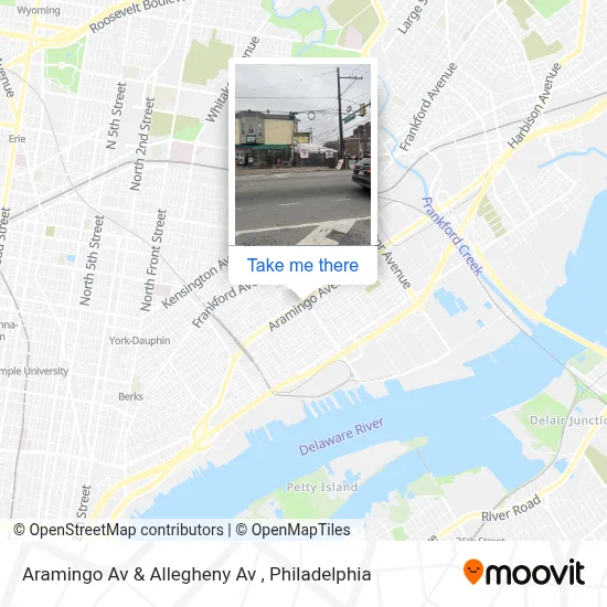 Aramingo Av & Allegheny Av map