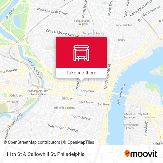11th St & Callowhill St map