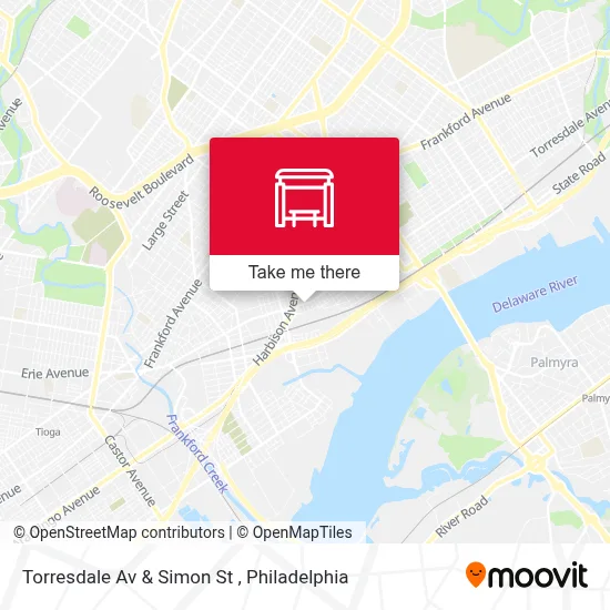 Torresdale Av & Simon St map