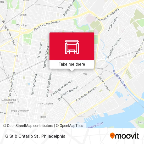 G St & Ontario St map