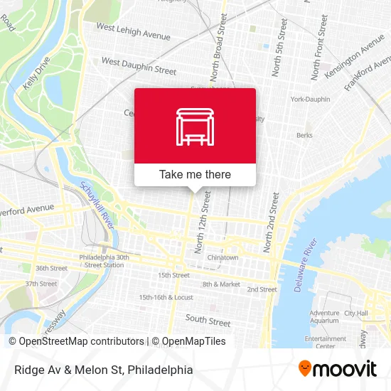Ridge Av & Melon St map