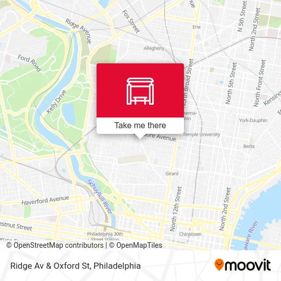 Ridge Av & Oxford St map