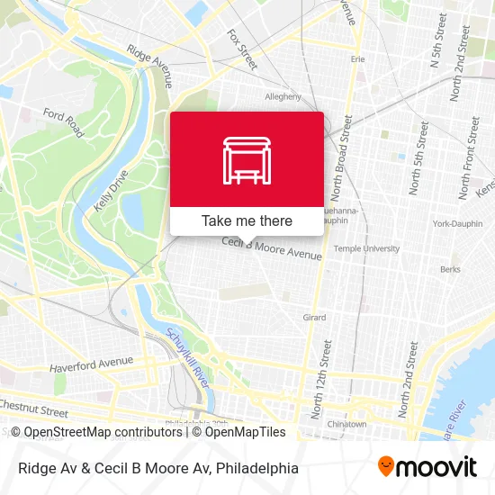 Ridge Av & Cecil B Moore Av map
