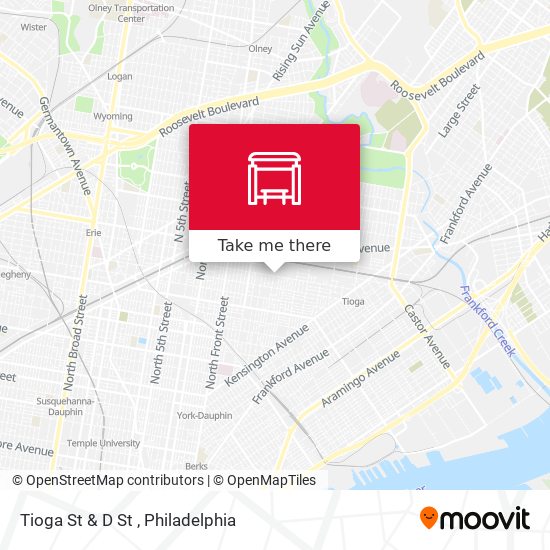 Mapa de Tioga St & D St