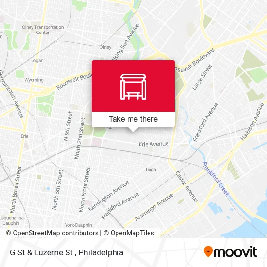 G St & Luzerne St map