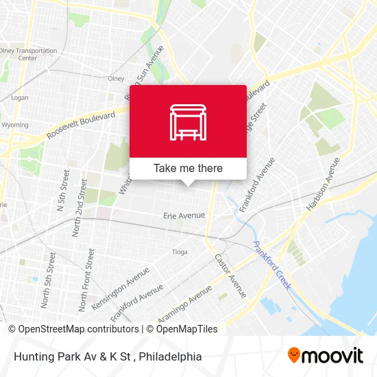 Hunting Park Av & K St map