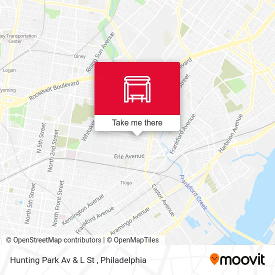 Hunting Park Av & L St map