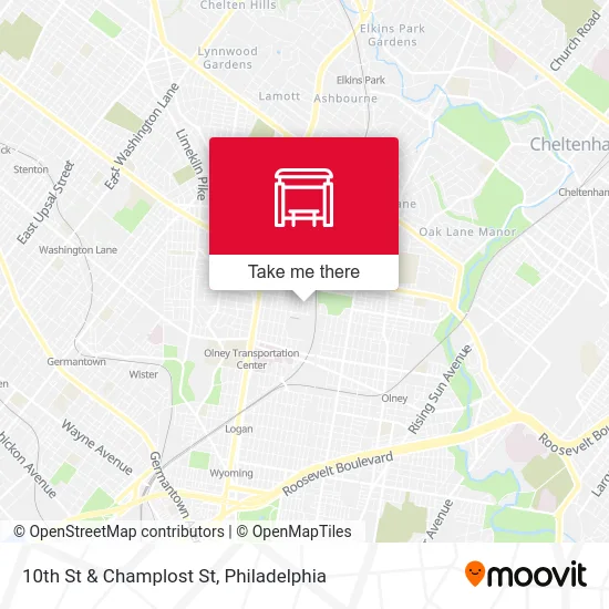 10th St & Champlost St map