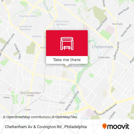 Cheltenham Av & Covington Rd map