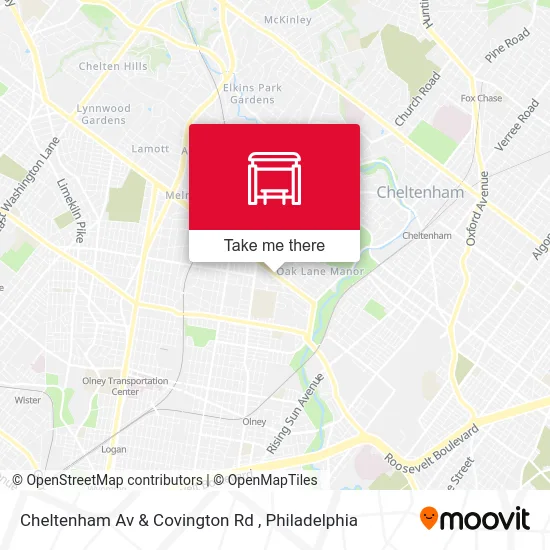 Cheltenham Av & Covington Rd map