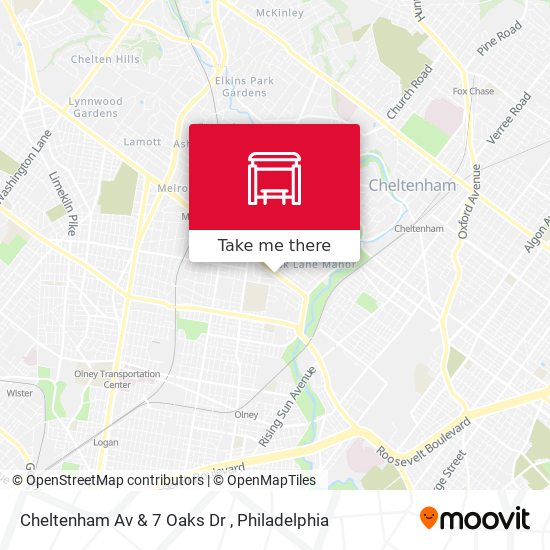 Mapa de Cheltenham Av & 7 Oaks Dr