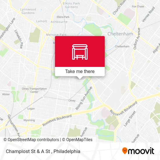 Champlost St & A St map