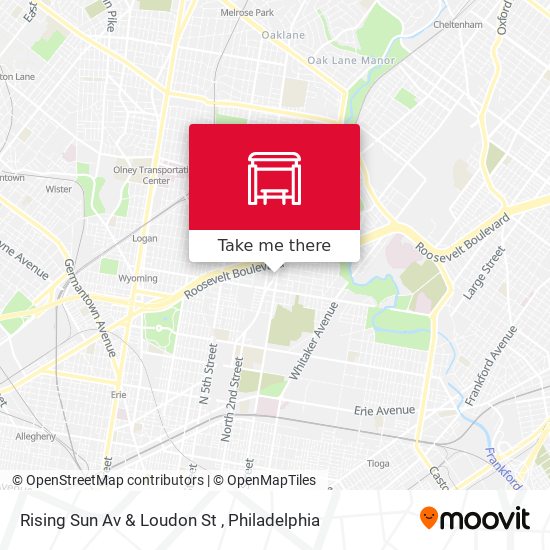 Rising Sun Av & Loudon St map