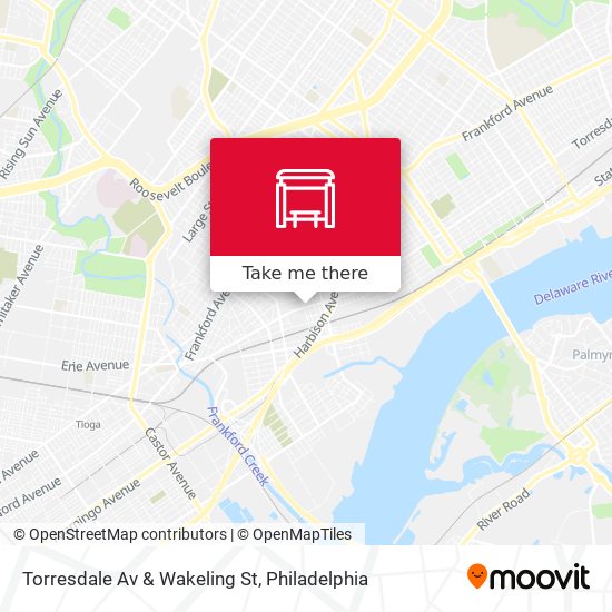 Torresdale Av & Wakeling St map
