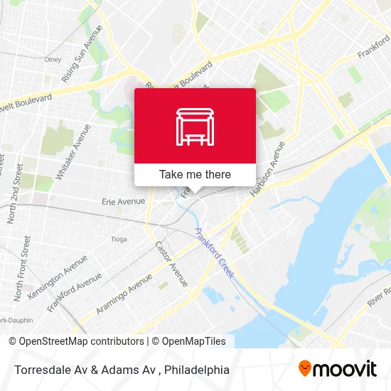 Torresdale Av & Adams Av map
