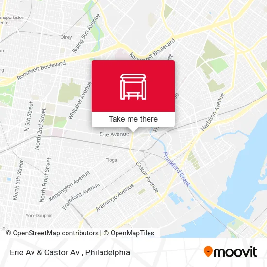 Mapa de Erie Av & Castor Av