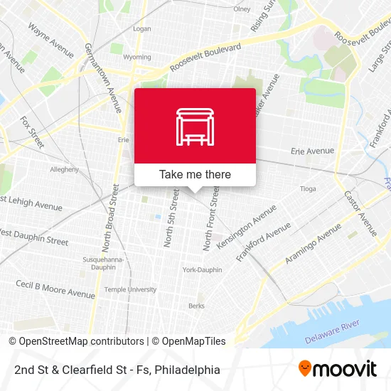 2nd St & Clearfield St - Fs map