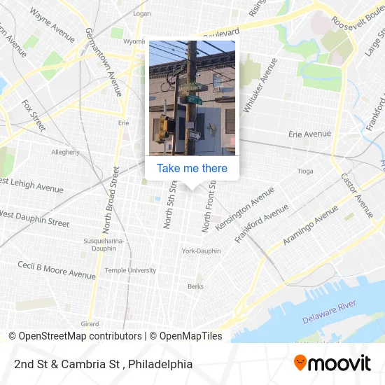 2nd St & Cambria St map