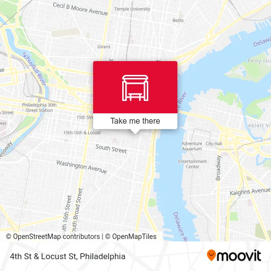 4th St & Locust St map