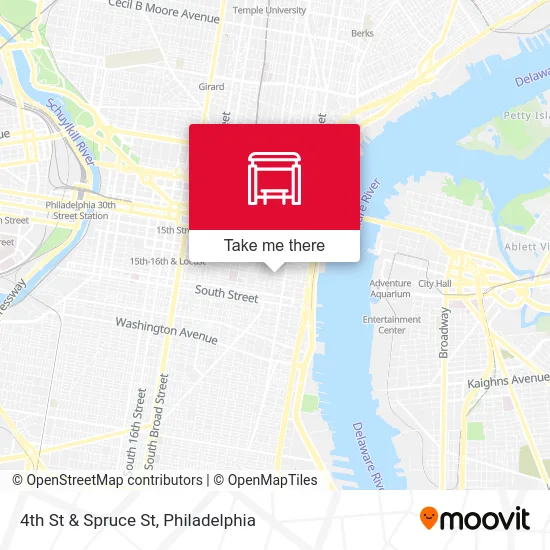 4th St & Spruce St map