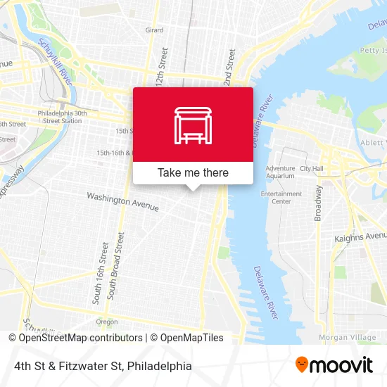 4th St & Fitzwater St map