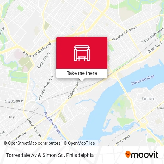 Torresdale Av & Simon St map