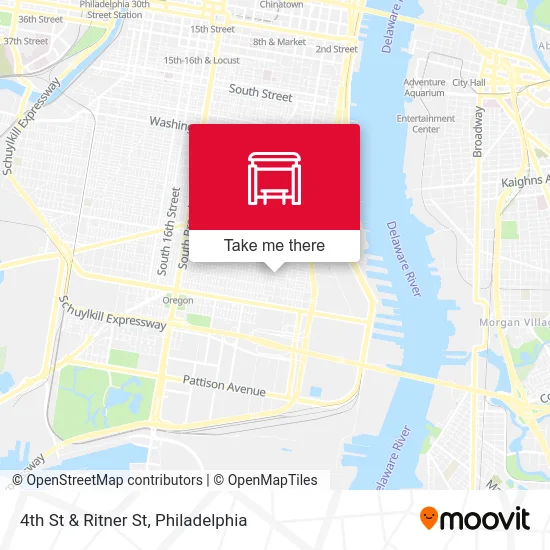 4th St & Ritner St map