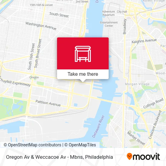 Oregon Av & Weccacoe Av - Mbns map