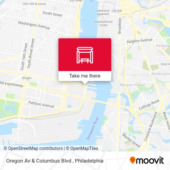 Oregon Av & Columbus Blvd map