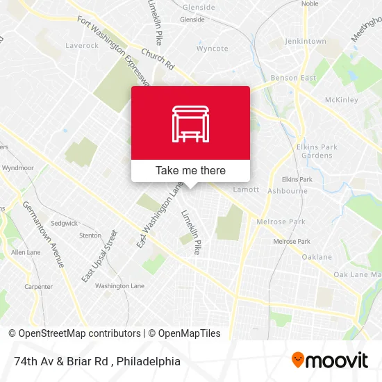 74th Av & Briar Rd map