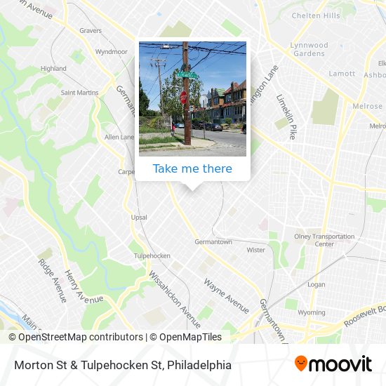 Morton St & Tulpehocken St map