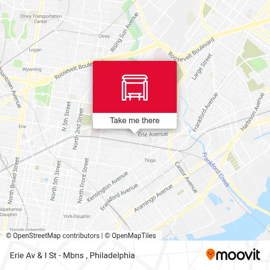 Erie Av & I St - Mbns map