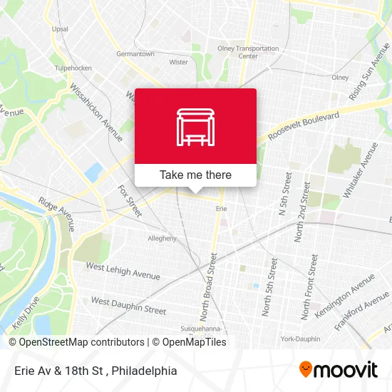 Erie Av & 18th St map