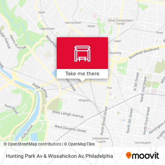 Hunting Park Av & Wissahickon Av map