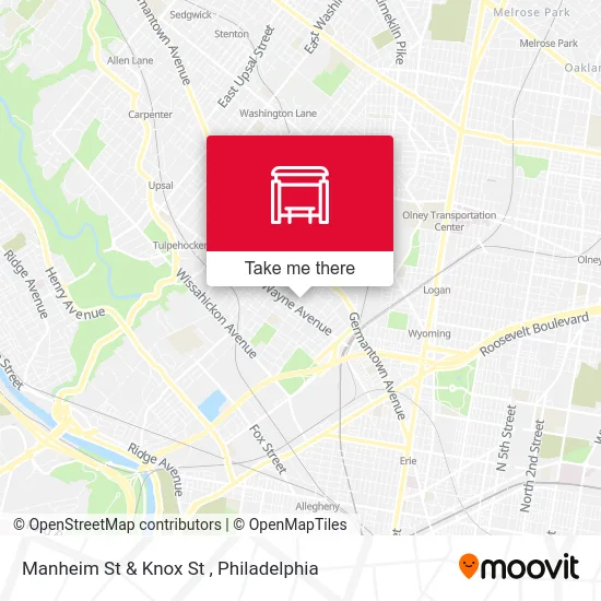 Manheim St & Knox St map