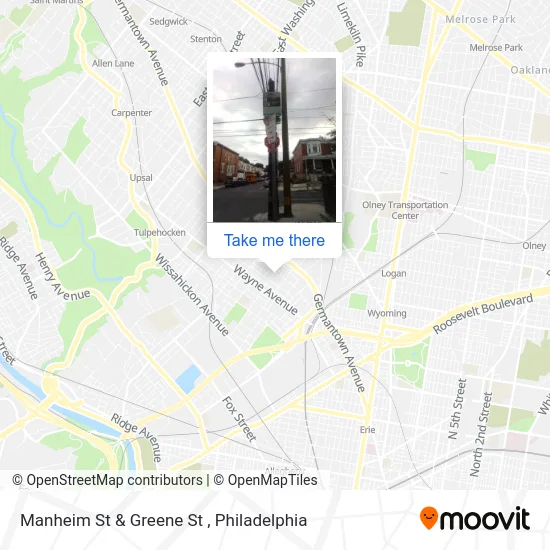 Manheim St & Greene St map