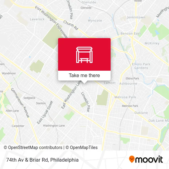 74th Av & Briar Rd map