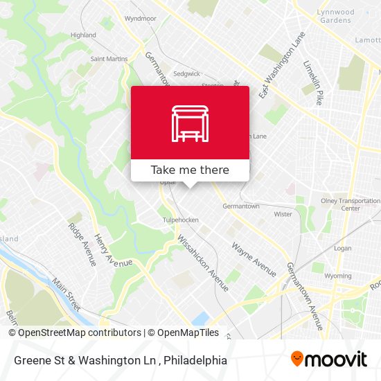 Greene St & Washington Ln map