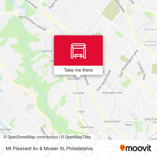 Mt Pleasant Av & Mower St map