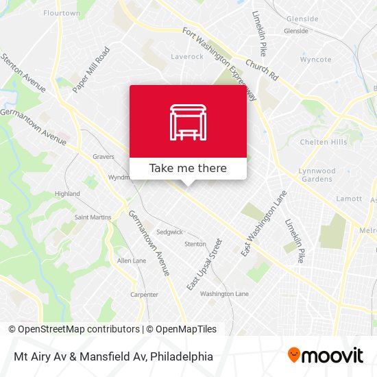 Mt Airy Av & Mansfield Av map